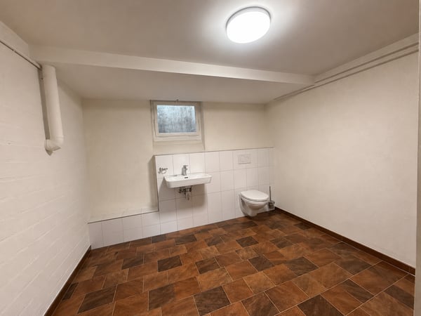 Helles Atelier/ Hobbyraum mit Einzelgarage, Lavabo und WC 4
