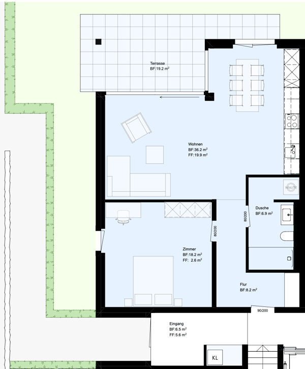 Courgevaux - Tolle 2.5-Zimmerwohnung im Erdgeschoss & privater Garten 5
