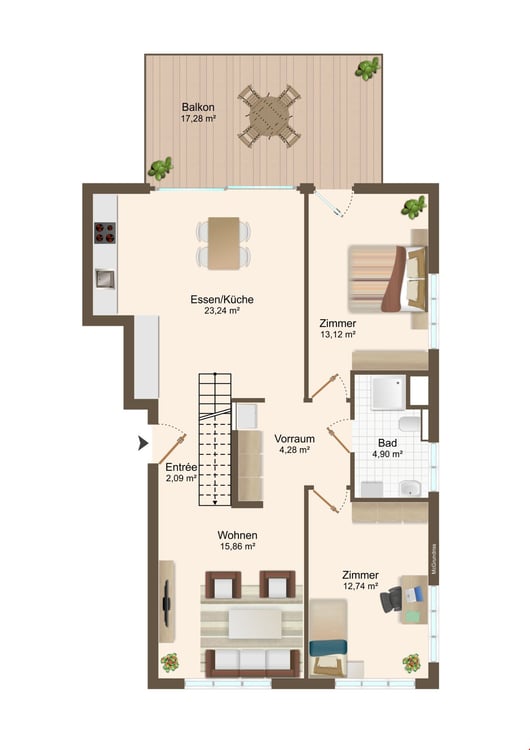 Sonnige Dachwohnung mit Galerie ***Fernsicht*** 16