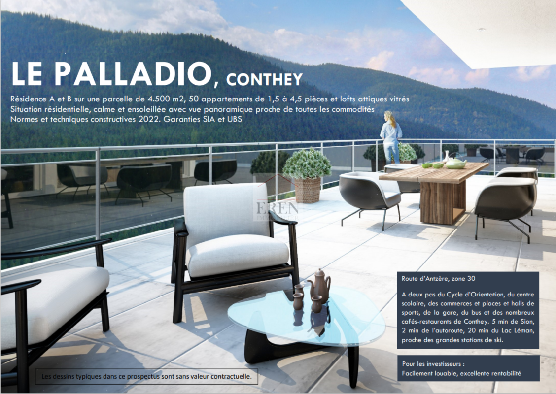 Lumineux Attique 4 pièces vitrés avec balcon-terrasse en angle de 45m2 et finition de qualité