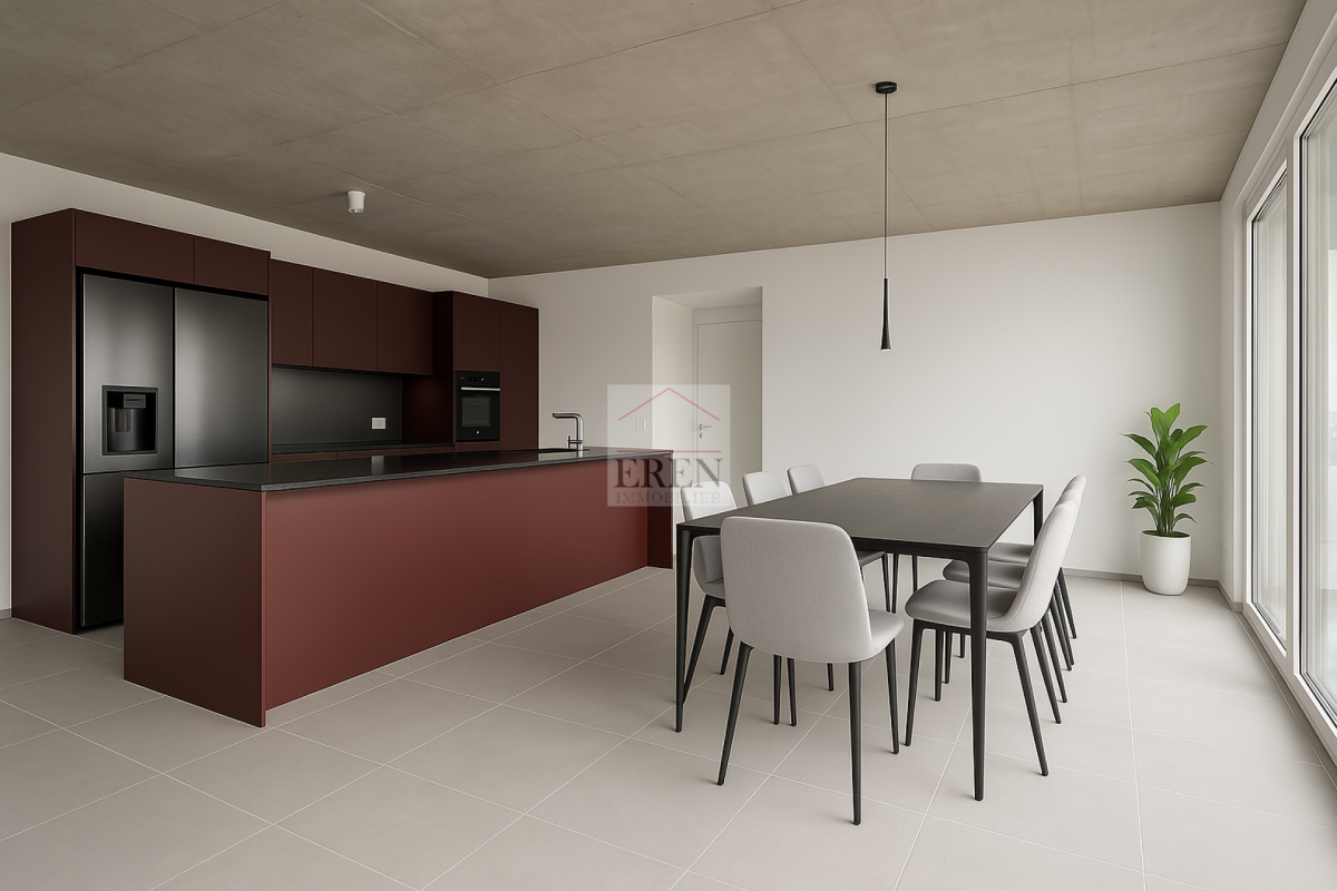 Superbe attique 4 pièces avec façades vitrées et grand balcon-terrasse panoramique de 45 m2