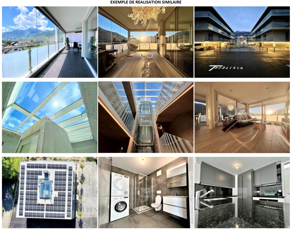 Superbe attique 4 pièces avec façades vitrées et grand balcon-terrasse panoramique de 45 m2