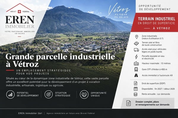 Terrain industriel en droit de superficie à Vétroz 1
