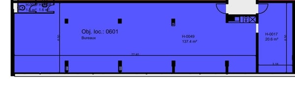 Surface commerciale en open-space quartier Chailly 11