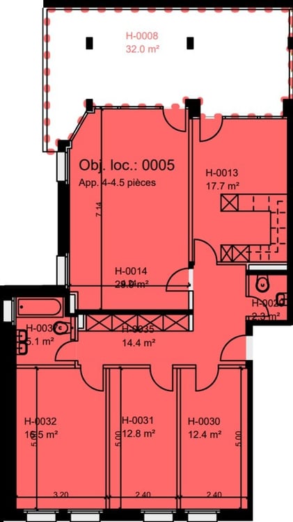 Appartement de 4,54 pcs au rez - PREMIER LOYER NET OFFERT 6