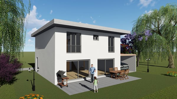 Modernes Einfamilienhaus in Gunzgen, Flachdach mit DV – Neubau 2026 1
