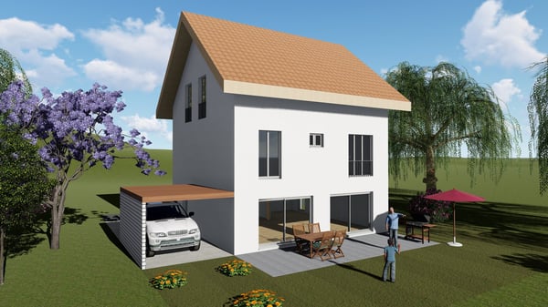 Neubau 9 1/2-Zi.-EFH mit Carport in Gunzgen 1