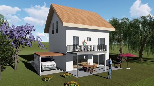 Neubau 9 1/2-Zi.-EFH mit Carport in Gunzgen 2