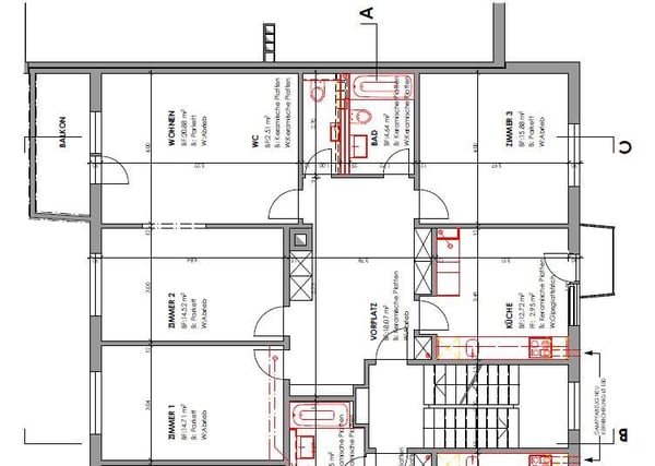 Komfortable 4-Zimmerwohnung nähe Rosengarten 16