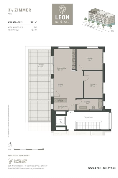 2.5-Zimmer-Attikawohnung im LEON Schötz 4