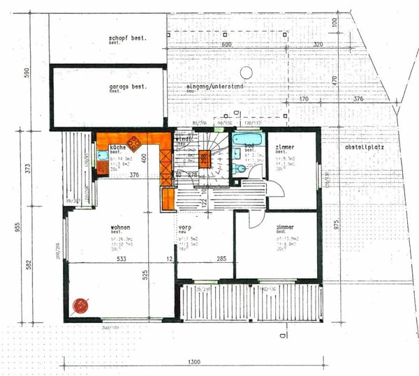 Liegenschaft mit zwei Wohnungen und Garage 33