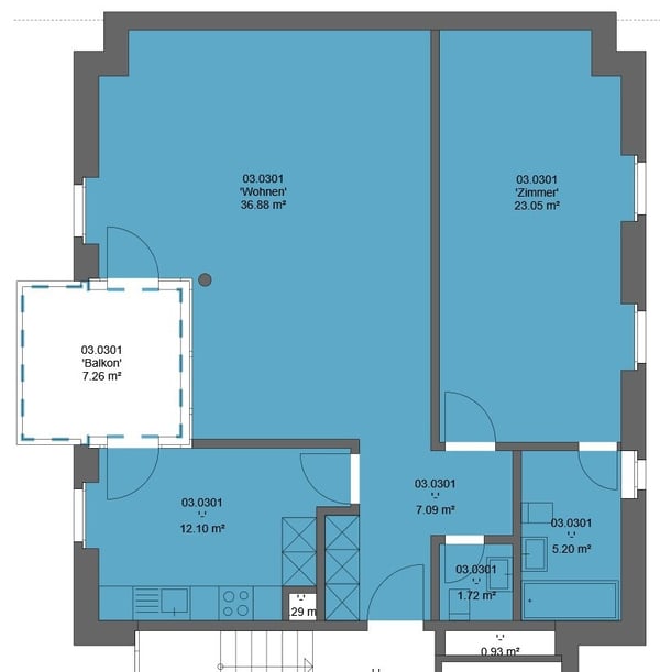 Wohnung mit Balkon in der Nähe des Bahnhofs Oerlikon 11