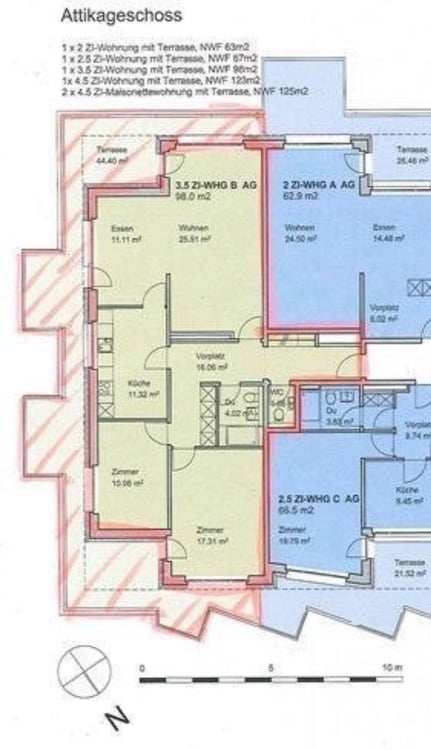 3 ½ Zimmer-Attikawohnung, 8004 Zürich 2