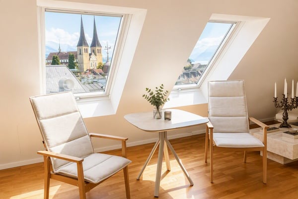 Wohnen über den Dächern des Löwen Center Luzern - Exklusive Maisonette-Attika Wohnung, 190m2 2