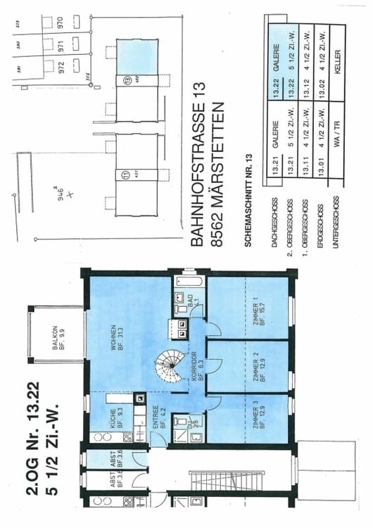 Grosszügige 5.5 Zi.- Maisonettewohnung, ca. 150m2 13