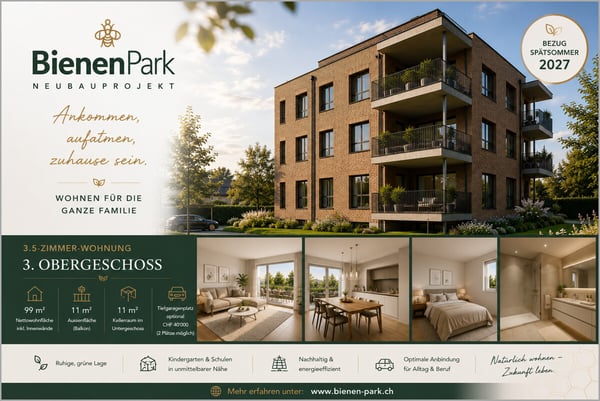 BIENENPARK - Exklusive 3.5 Zimmer-Eigentumswohnung im 3. OG 2