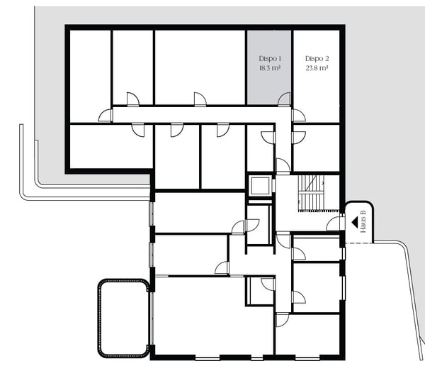 Disponibelraum in modernem Neubau