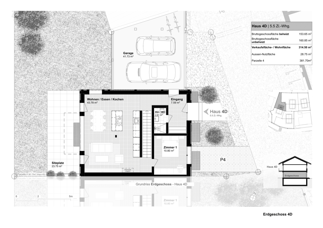 5.5-Zimmer-Doppeleinfamilienhaus als hochwertiger Erstwohnsitz (4D) in Davos Wiesen