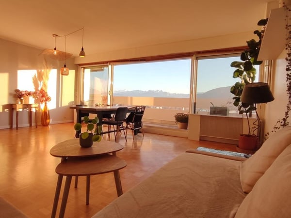 Attique traversant - Vue panoramique Mont-Blanc & Jura - 101 m² - 12