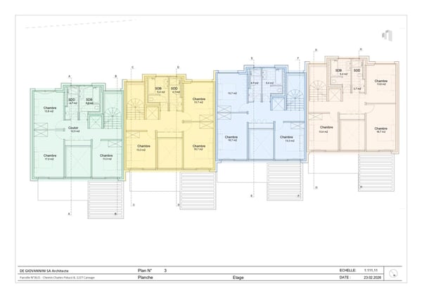 Quatre townhouses contemporaines sur plan à Pinchat, Carouge 13
