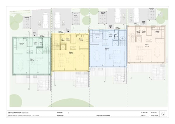 Quatre townhouses contemporaines sur plan à Pinchat, Carouge 12