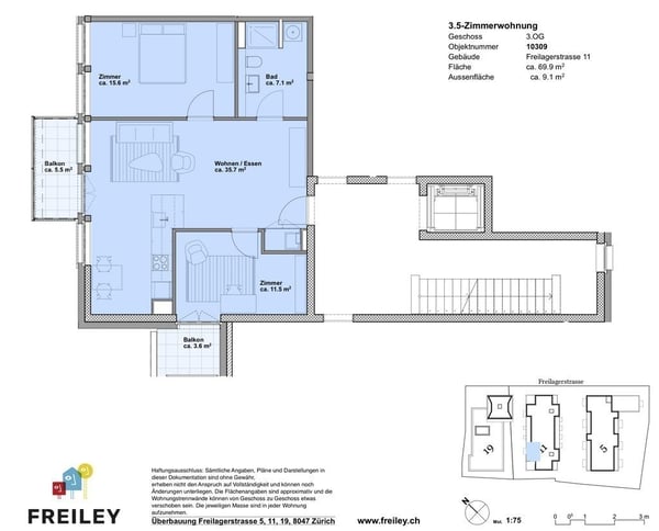 Wohlfühloase: Bezug in eine moderne 3.5 Zimmerwohnung an Top-Lage 9