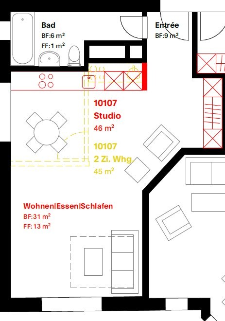 1.5-Zimmerwohnung im 1.OG 2