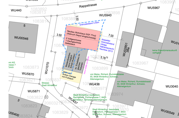 446 m2 Bauland mit Abbruchobjekt an toller Lage in Winterthur-Wülflingen 2