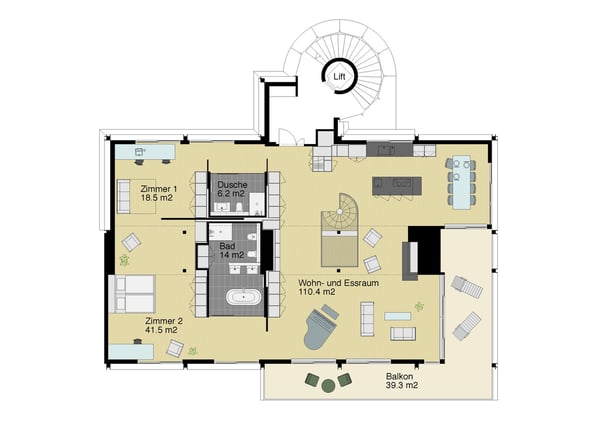 Duplex-Apartment mit Pool und atemberaubendem Ausblick neben dem Dolder 8