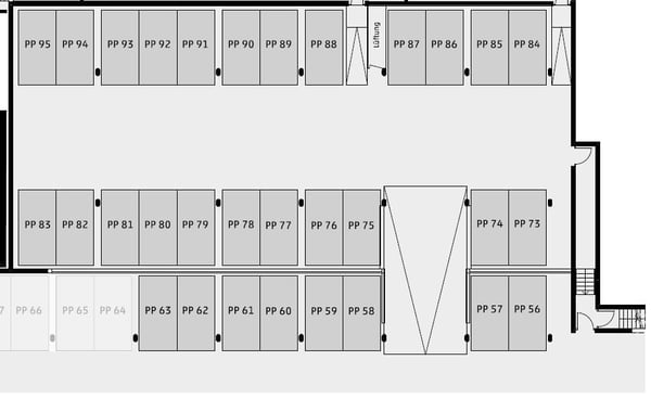 Tiefgaragenparkplatz in der Wohnüberbauung Feldpark 2