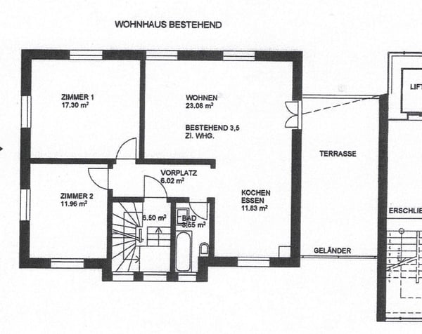 Zu vermieten per 1. April 2026 o. n. Vereinbarung 1.5 Zimmer Wohnung in 3 Familienhaus 3