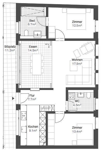 0815 war gestern! 3.5-Zimmer mit innovativer Flissade 7