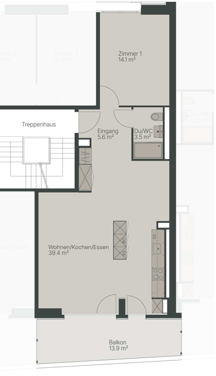 1 Zimmer - Neubauwohnung 7