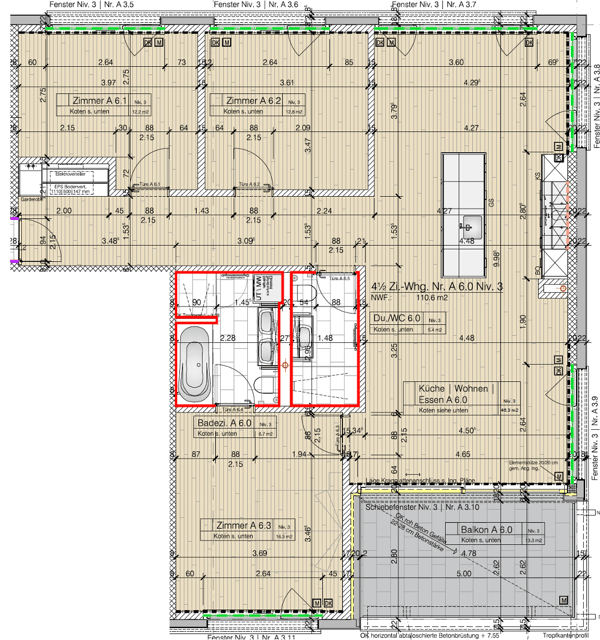 Neuwertige, Zentrale 4.5 Zi. Wohnung mit Aussicht nahe Kantonsspital 9