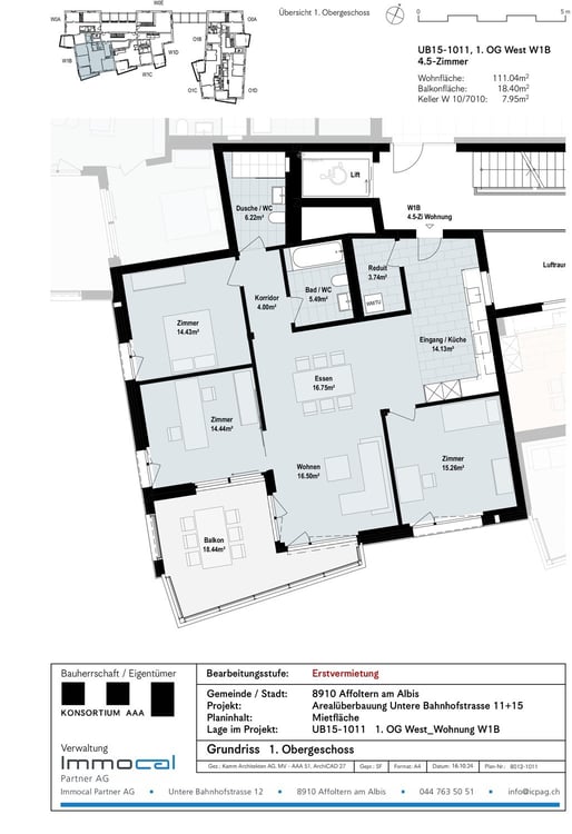 4 ½ Zimmer-Wohnung, 8910 Affoltern am Albis 6