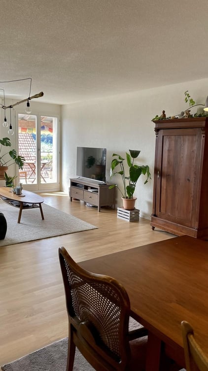 Grosse, lichtdurchflutete Wohnung mit Weitblick in Wettswil am Albis Voll möbliert befristet für 1 Jahr 2