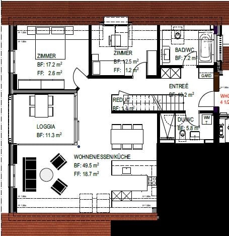 Moderne 1.5-Zimmer-Duplex-Wohnung in ruhiger Lage von Löhningen 13