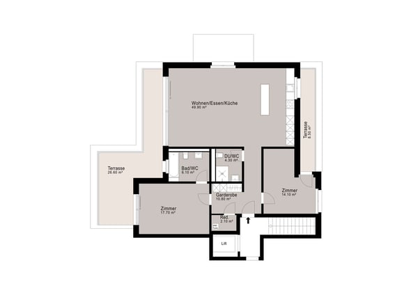 ÜBER DEN DÄCHERN VON UETIKON AM SEE: Moderne 3.5-Zimmer-Attikawohnung mit zwei Terrassen & Weitblick 12