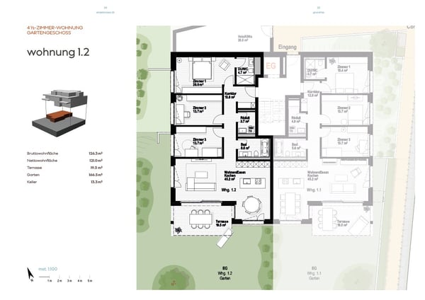 Neubau 4.5-Zimmer Gartenwohnung, 126m2 Wohnfläche, zentrumsnahe Lage, Seesicht 4
