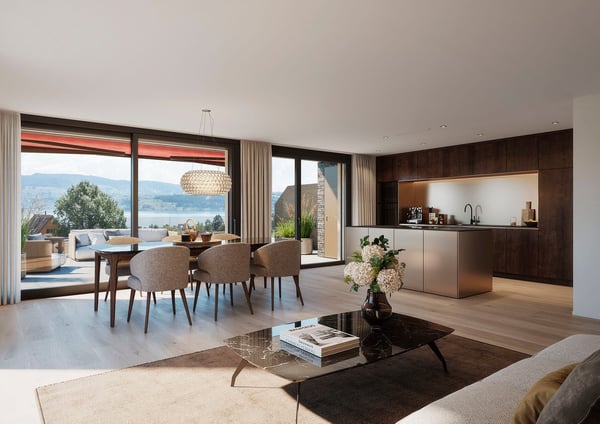Erstvermietung: 3.5-Zimmer-Wohnung mit Panoramasicht der Extraklasse, inkl. 2x Einstellstellplätze 2