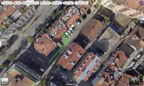 24/7 zugänglicher Aussenparkplatz an zentraler Lage in Zürich 2