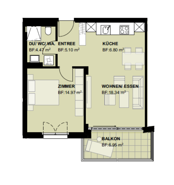 gehobene 3.5-Zi-Wohnung mit Balkon und Weitsicht direkt beim Bahnhof 9