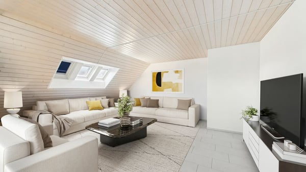 Dachwohnung mit offenem Wohnbereich und Aussicht ins Grüne 2