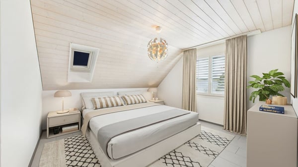 Dachwohnung mit offenem Wohnbereich und Aussicht ins Grüne 4