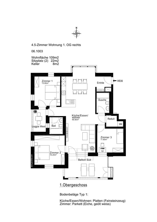 Neubau: Grosse, stilvolle 4.5-Zimmer-Wohnung mit Balkon und Loggia 17