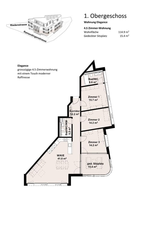 Baustart erfolgt! Neubauprojekt Triangulum Gommiswald 4.5 Zimmer Wohnung 5