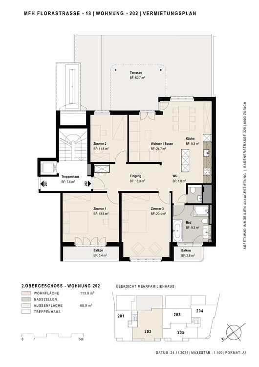 1.5-ZW mit Terrasse und zwei Balkonen im Zentrum von Biel 3