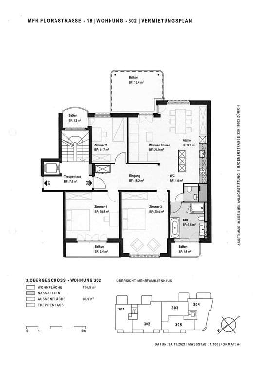 1.5-Zimmer-Wohnung mit vier Balkone im Zentrum von Biel zu vermieten 12