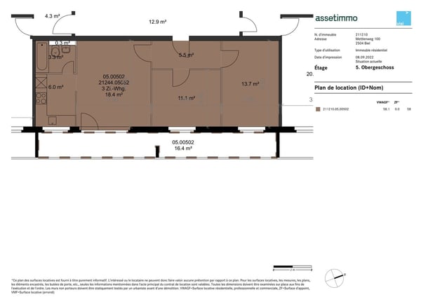 Appartement 1 pièces au 5ème étage 6