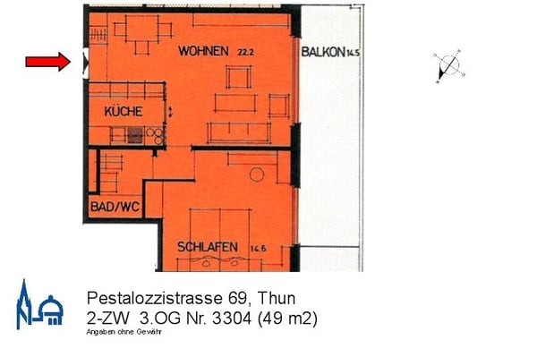 Zentrale 2- Zimmerwohnung 6